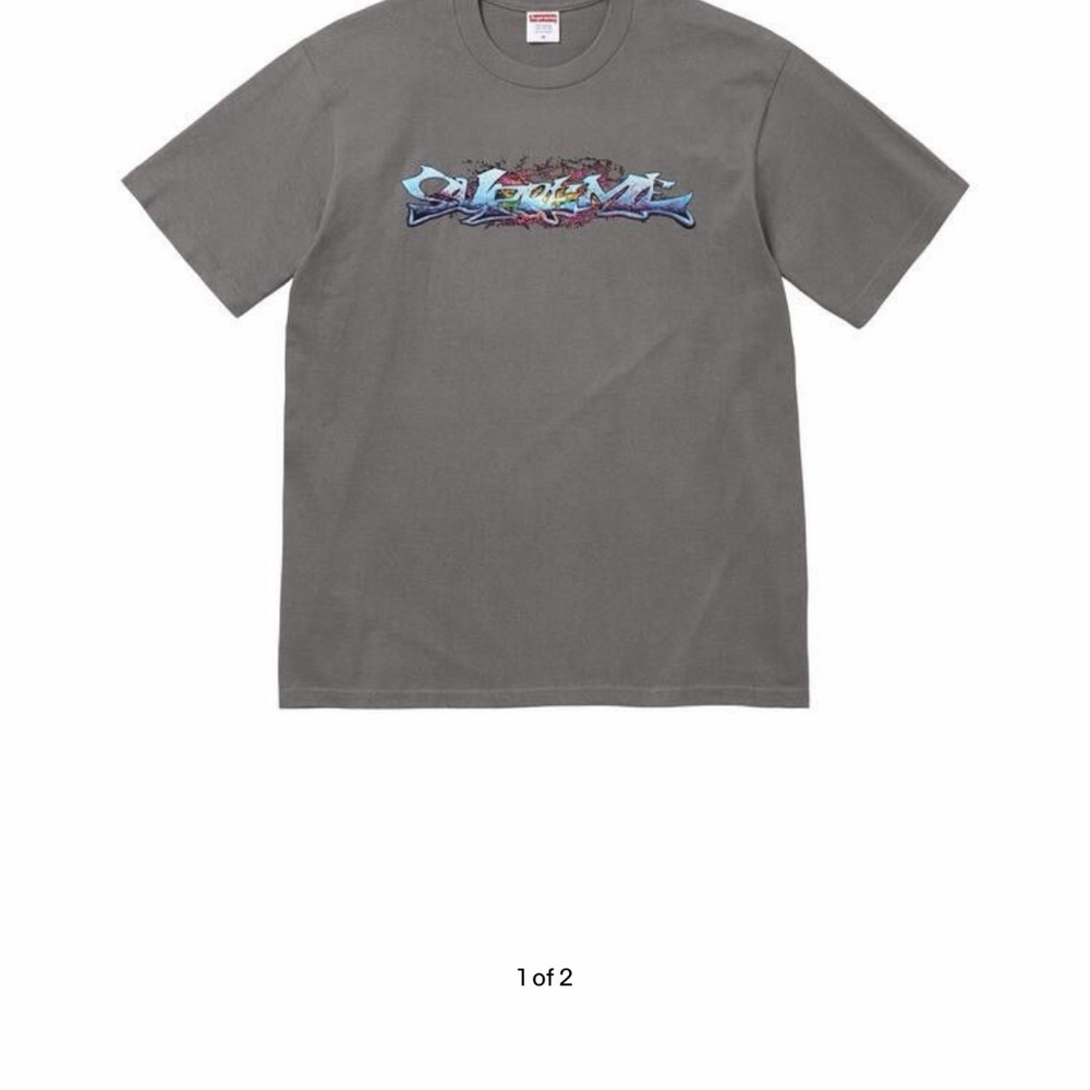Supreme tag tee charcoal xl fw25